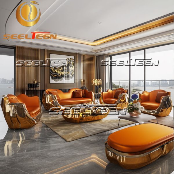 Orange Sofa Set