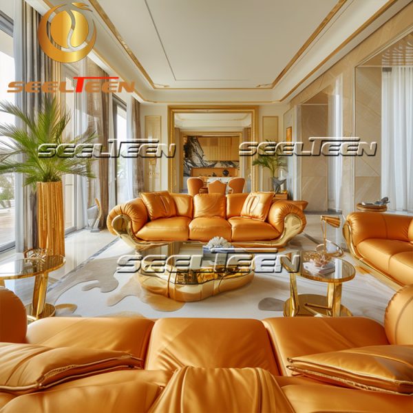 Leather Orange Couch