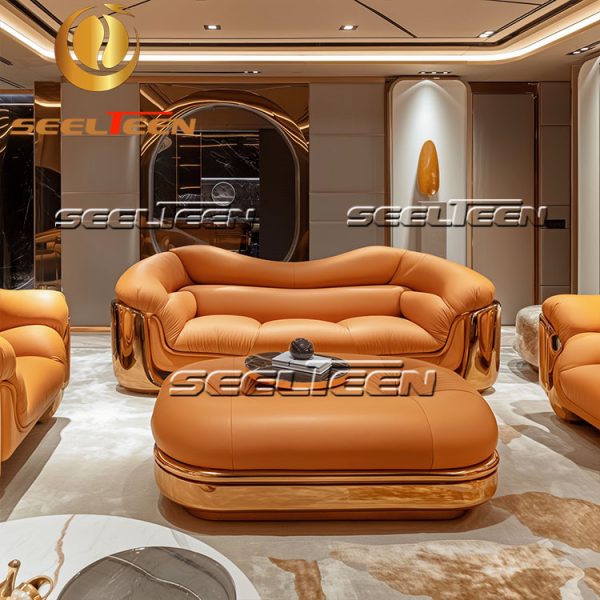 Sectional Couch Orange