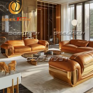 Modern Orange Sectional Sofa