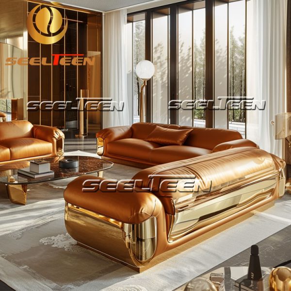 Modern Orange Sectional Sofa