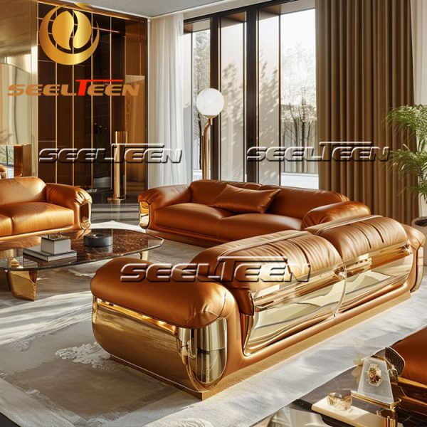 Modern Orange Sectional Sofa