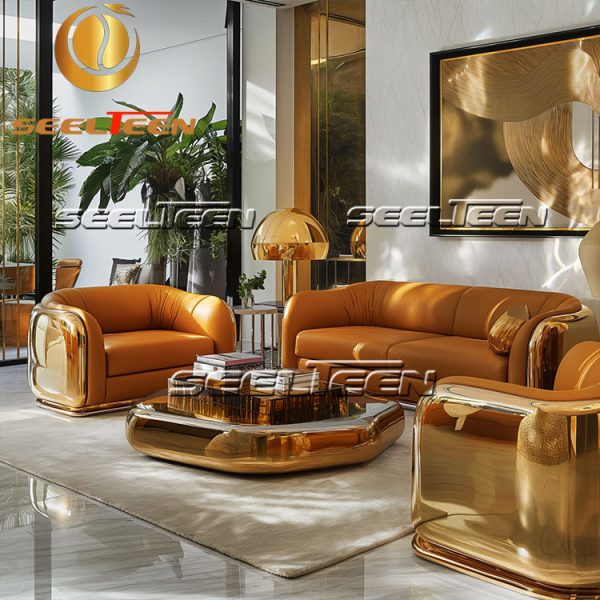 Burnt Orange Sofa Set