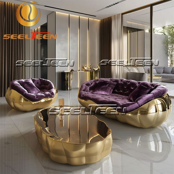 Purple Velvet Sofa