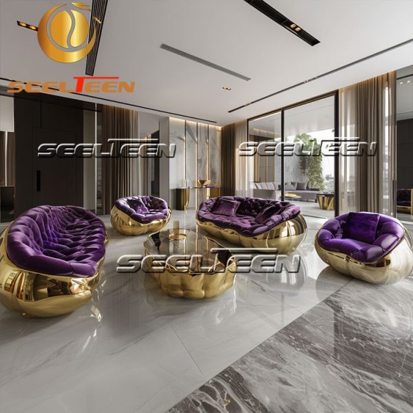 Purple Velvet Sofa