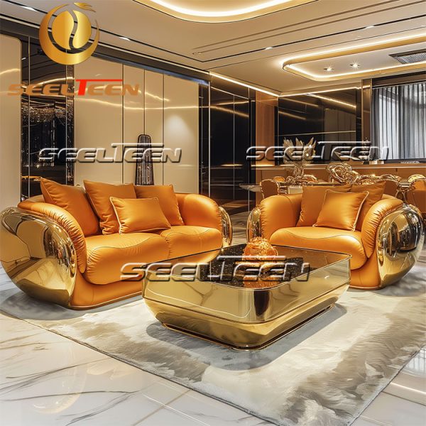 Orange Contemporary Sofa