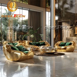 Green Leather Sofa and Loveseat