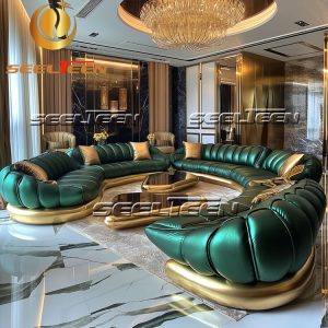 Green Curved Sofa