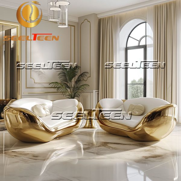 White and Gold Sofa