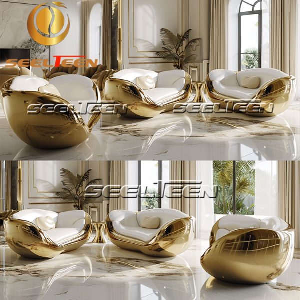 White and Gold Sofa