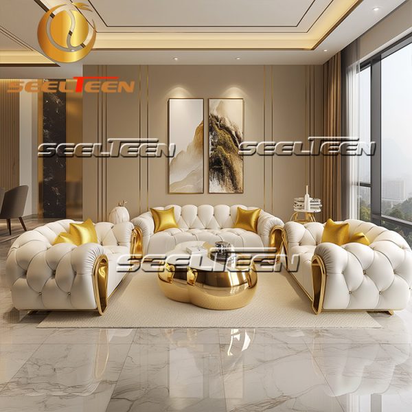 White Leather Sofa Living Room