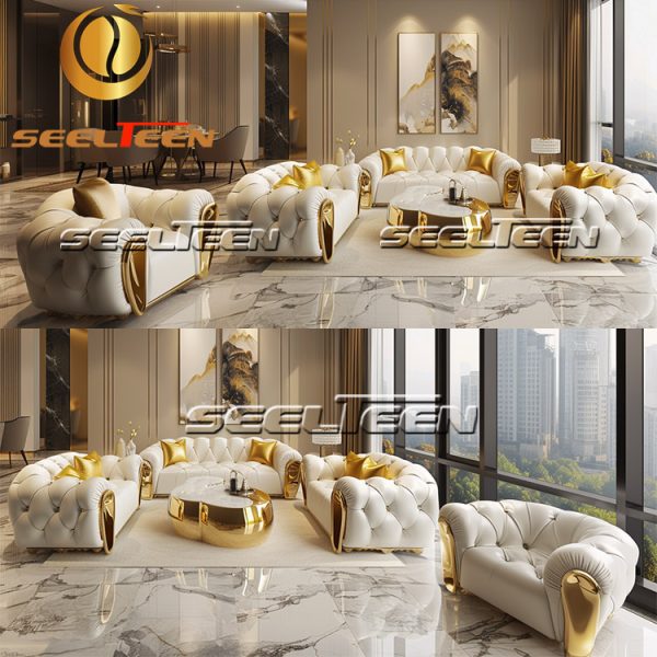 White Leather Sofa Living Room