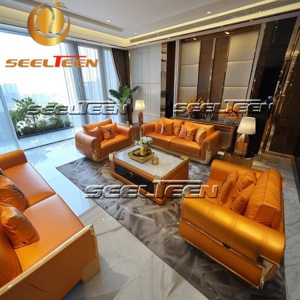 Orange Sofa Living Room