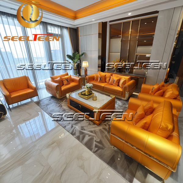 Orange Sofa Living Room