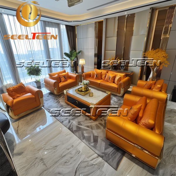 Orange Sofa Living Room