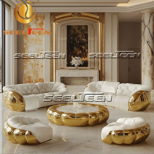 Cream Leather Couch