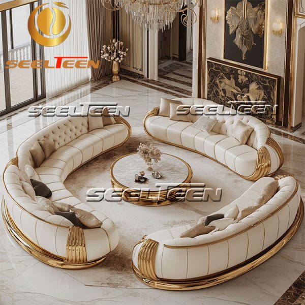 Living Spaces Leather Sofa