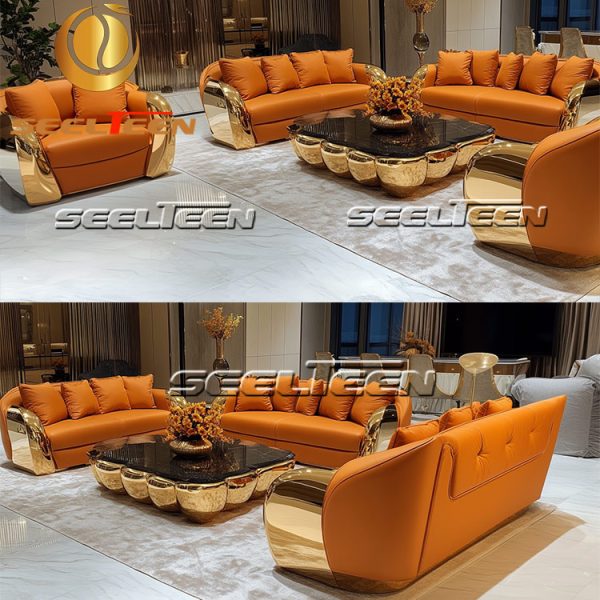 Modern Leather Sectional