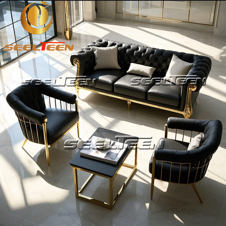 Black Velvet Sofa